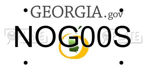 NOG00S Georgia License Plate