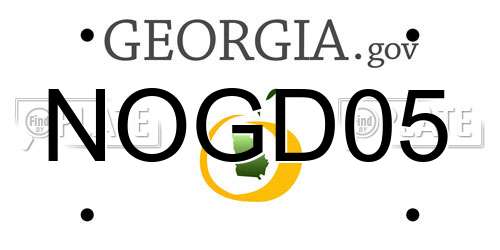 NOGD05 Georgia License Plate