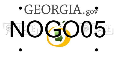 NOGO05 Georgia License Plate