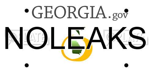 NOLEAKS Georgia License Plate