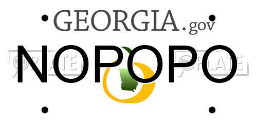 NOPOPO Georgia License Plate