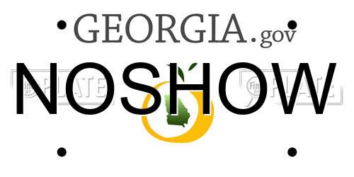 NOSHOW Georgia License Plate