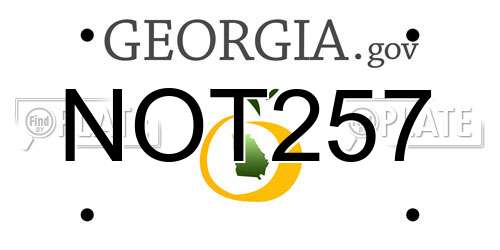 NOT257 Georgia License Plate