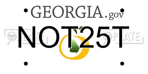 NOT25T Georgia License Plate