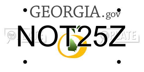 NOT25Z Georgia License Plate