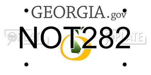 NOT282 Georgia License Plate