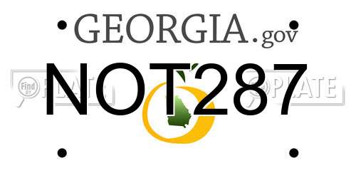 NOT287 Georgia License Plate