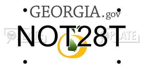 NOT28T Georgia License Plate