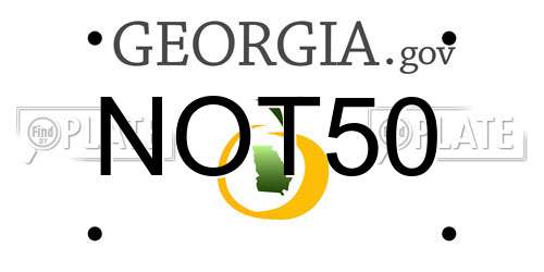 NOT50 Georgia License Plate