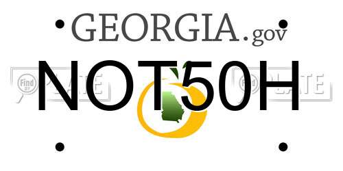 NOT50H Georgia License Plate