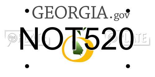 NOT520 Georgia License Plate