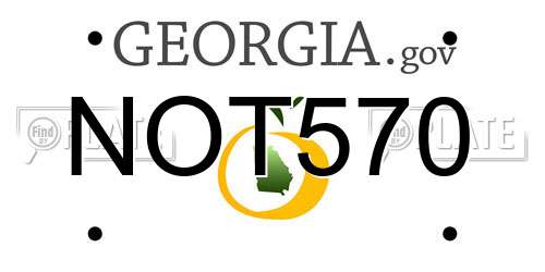 NOT570 Georgia License Plate