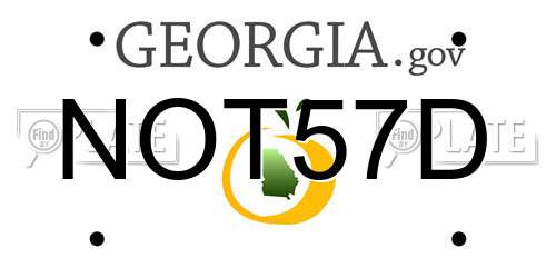 NOT57D Georgia License Plate