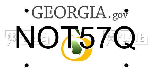 NOT57Q Georgia License Plate