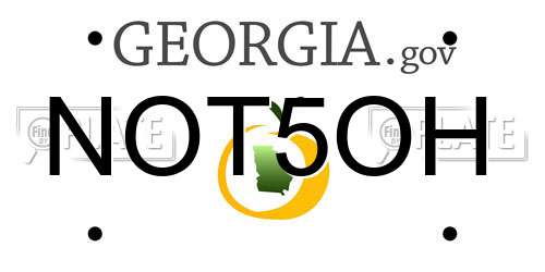 NOT5OH Georgia License Plate