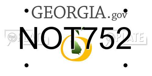 NOT752 Georgia License Plate
