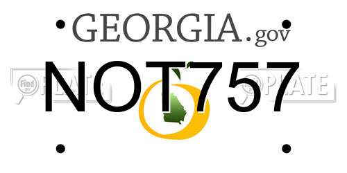 NOT757 Georgia License Plate