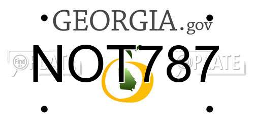 NOT787 Georgia License Plate