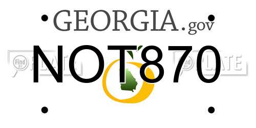 NOT870 Georgia License Plate