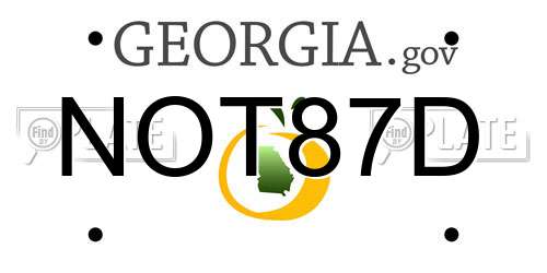 NOT87D Georgia License Plate