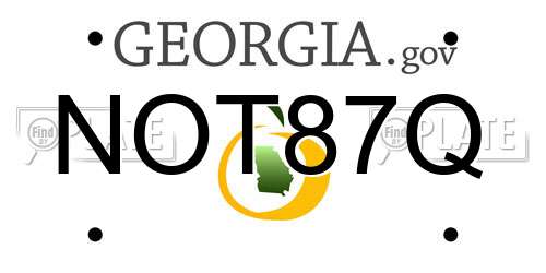 NOT87Q Georgia License Plate