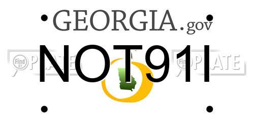 NOT91I Georgia License Plate