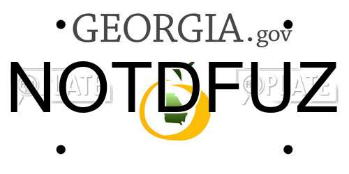 NOTDFUZ Georgia License Plate