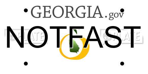 NOTFAST Georgia License Plate