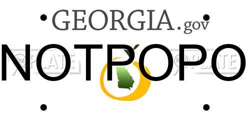 NOTPOPO Georgia License Plate