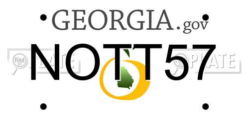 NOTT57 Georgia License Plate