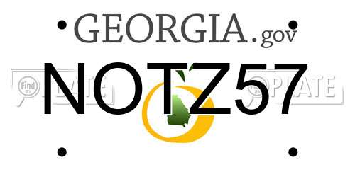 NOTZ57 Georgia License Plate
