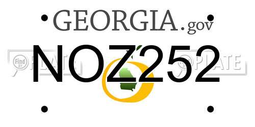 NOZ252 Georgia License Plate