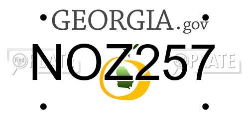 NOZ257 Georgia License Plate