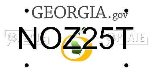 NOZ25T Georgia License Plate