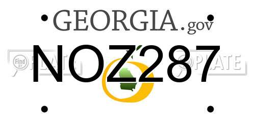 NOZ287 Georgia License Plate