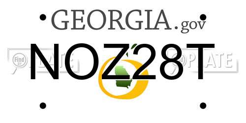 NOZ28T Georgia License Plate