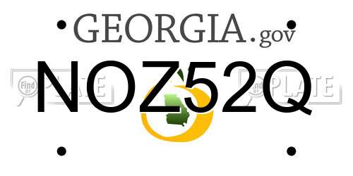 NOZ52Q Georgia License Plate