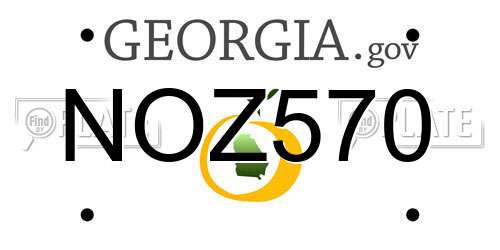 NOZ570 Georgia License Plate