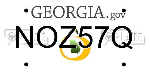 NOZ57Q Georgia License Plate