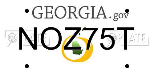 NOZ75T Georgia License Plate