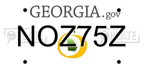 NOZ75Z Georgia License Plate
