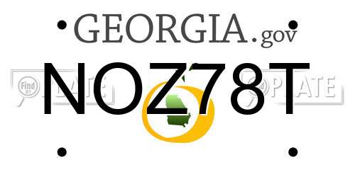 NOZ78T Georgia License Plate