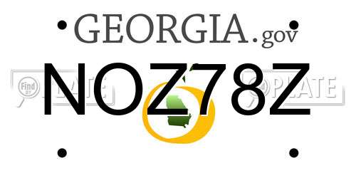 NOZ78Z Georgia License Plate