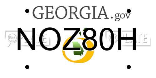 NOZ80H Georgia License Plate