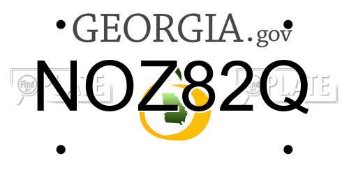 NOZ82Q Georgia License Plate