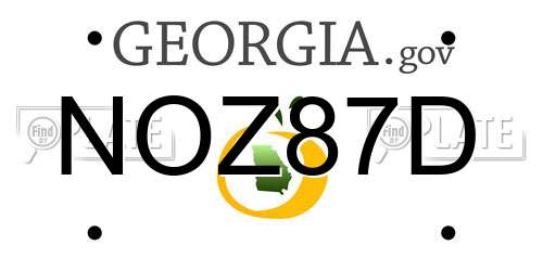 NOZ87D Georgia License Plate