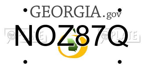 NOZ87Q Georgia License Plate