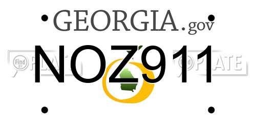 NOZ911 Georgia License Plate