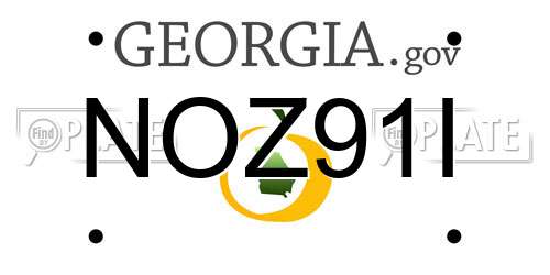 NOZ91I Georgia License Plate