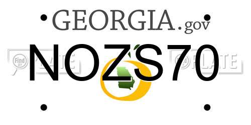 NOZS70 Georgia License Plate